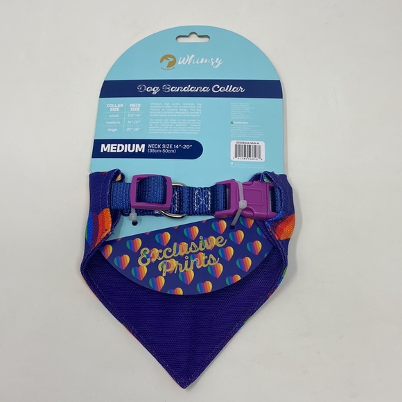 🐶NWOT Whimsy Dog Bandana Collar Medium Rainbow🐶 - Picture 4 of 10